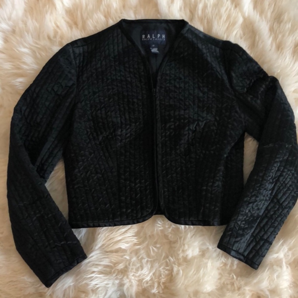 Ralph Lauren Black silky quilted vintage jacket like new, very rare​​​